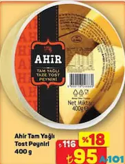 AHİR TAM YAĞLI TOST PEYNİRİ 400 G